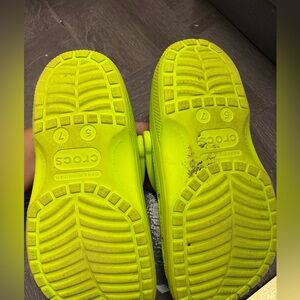 Lime green crocs